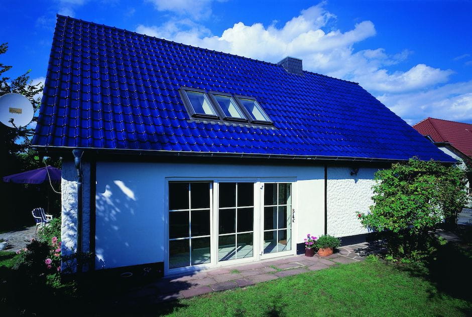 Дом, покрытый керамической черепицей Браас Рубин 13V Топ-глазурь синий бриллиант