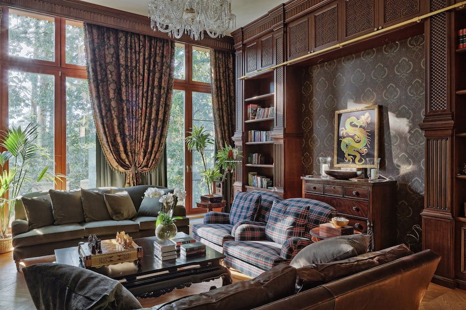 Гостиная в классическом английском стиле