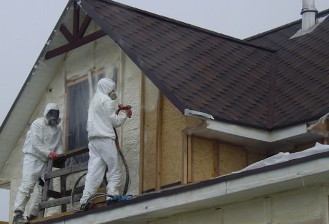 Утепление фронтонов напылением пенополиуретана